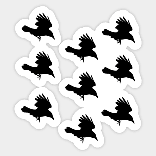 crow Silhouette inflight design art Sticker